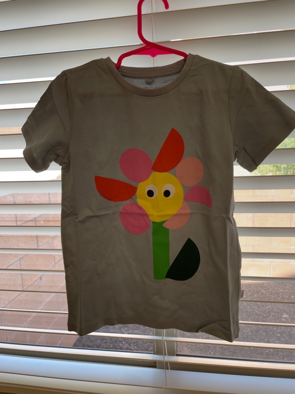 Stella McCartney Graphic Flower Tee - Beige with Multicolor Flower 6years New